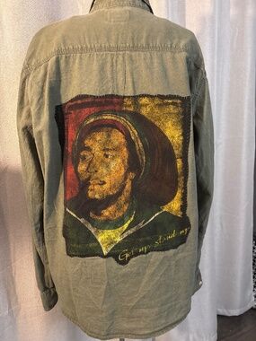Custom Bob Marley button down Converse shirt